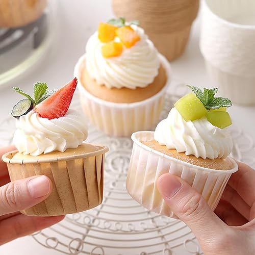 Vista 3 de 200 PCS Cupcake Liners Muffin Standard Size, Baking Cups Greaseproof Wrappers Paper Cupcake Holders for Wedding Birthday Party Baby Showers Bakery