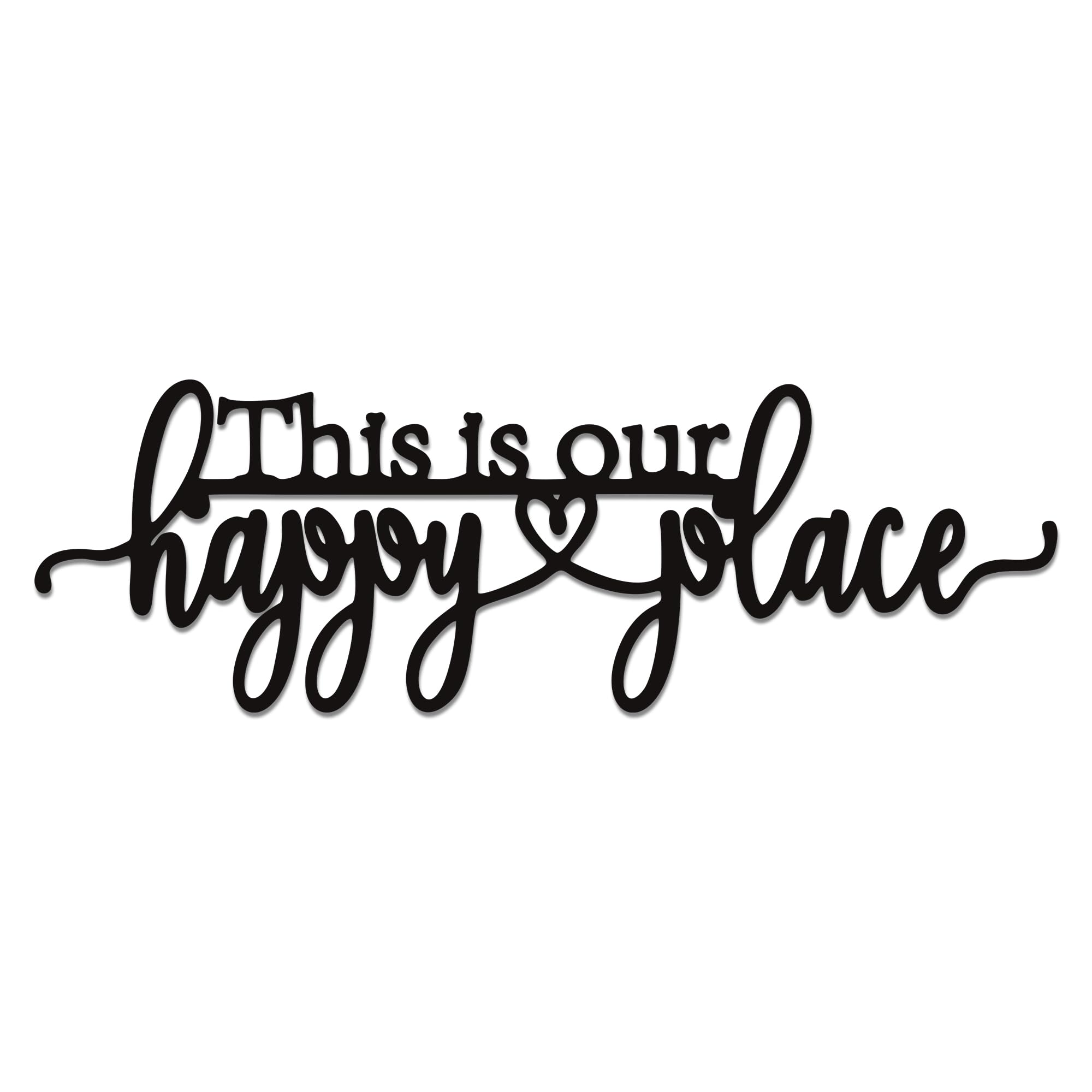 Xedatric Black This Is Our Happy Place Metal Sign, Family Decor
