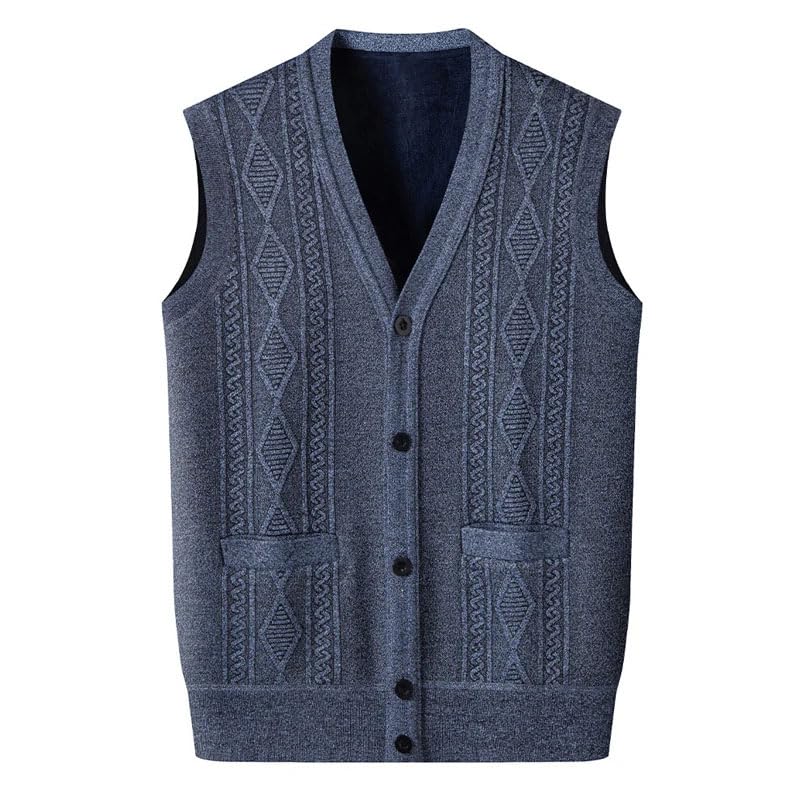 Men's Sweater Vest V-Neck Sleeveless Knitted Cardigan Solid Color Knitted Sleeveless Vest3