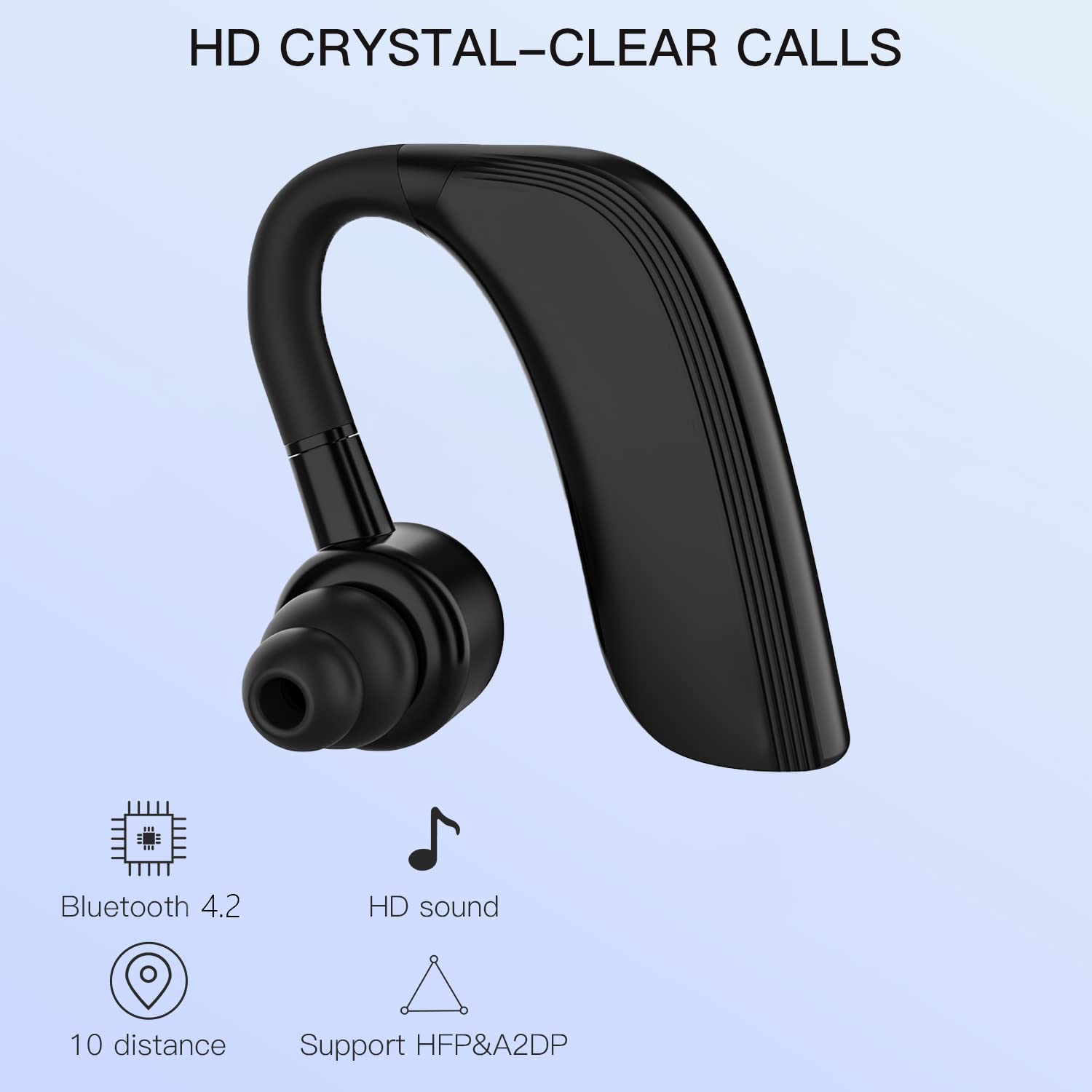 Auricolare Bluetooth 5.0 Cuffie Wireless con Microfono, Auricolare Business Vivavoce con Chiamata Leggera, Chiaro e Suono Hi-Fi per l'Ufficio, la Guida