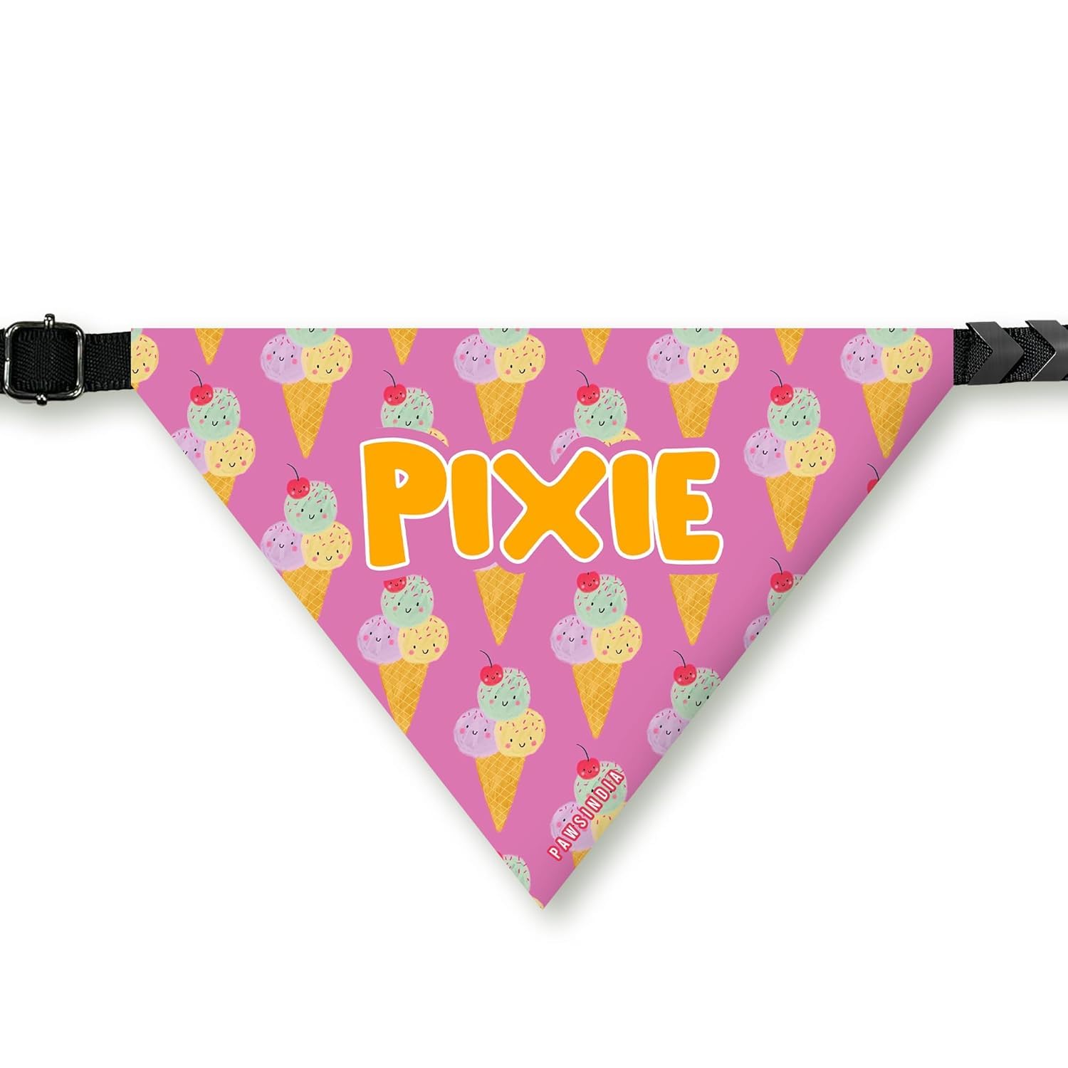 PawsIndia Dog Bandana with Collar Small Medium Large Dogs & Cats 100% Adjustable with Buckle Stretchable Fabric Icecream Cone (B0CSW5PBD8) Amazon Price History, Amazon Price Tracker