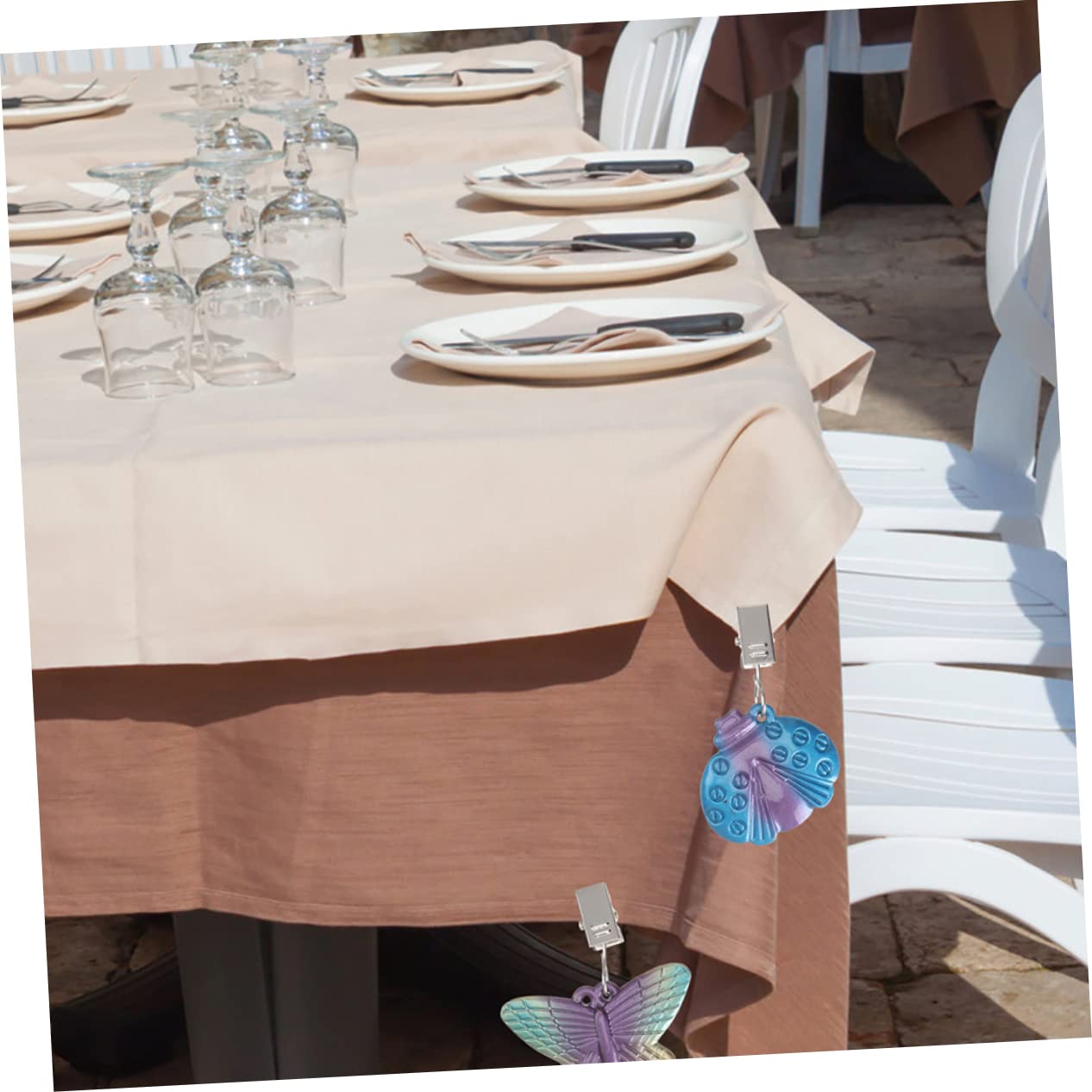 8pezzi Clip per Tovaglia Lega Antiruggine Fermatovaglia Decorativi per Esterni e Picnic Design Elegante e Facile Installazione
