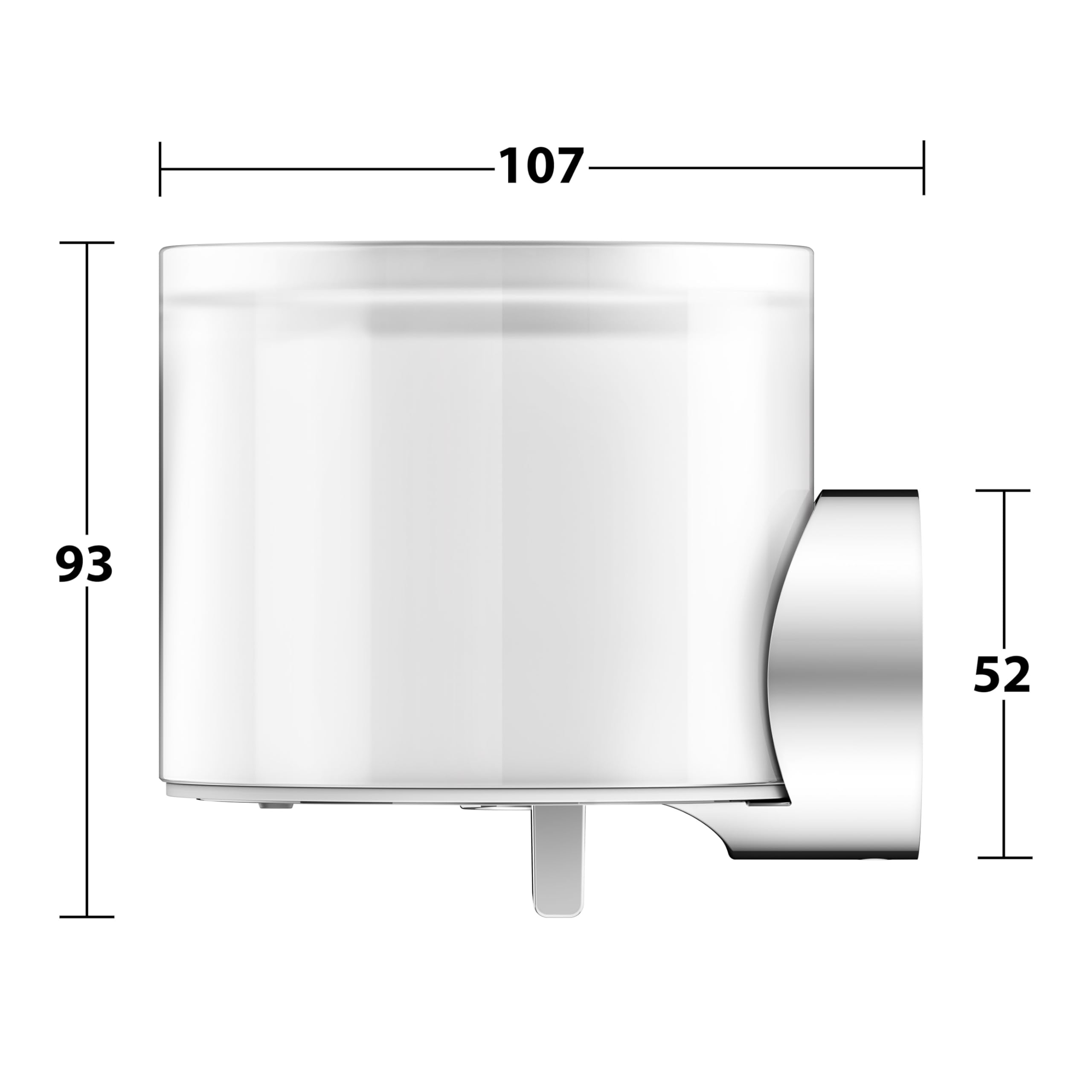 Keuco Reva Dispensador de jabón con Vaso deslizable, 140 ml, Metal Cromado | Made in Germany, recargable, incl. tornillos y tacos, dosificador de loción para taladrar