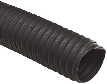 Flexadux T-7 Thermoplastic Rubber Duct Hose, Black, 6" ID, 0.030" Wall, 25 Length
