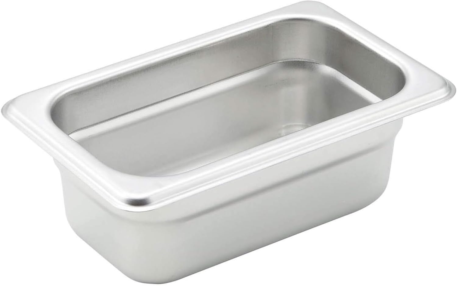 Winco 1/9 Size 2.5" Deep Metal Food Pan/Steam Table Pan, Anti-Jam, 22 Gauge