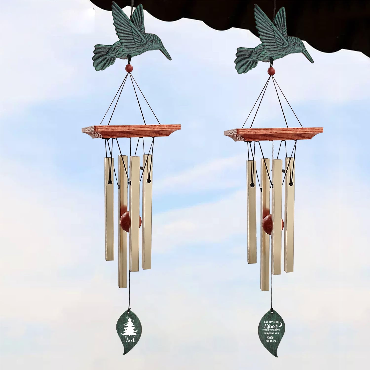 ASTARIN Memorial Custom Wind Chimes for Loss of Loved One, Wind Chimes for Patio Yard Decor, 24'' (Condolences-5)
