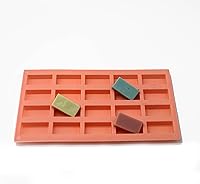 Vista 1 de X-Haibei Rectangular Mini Guest Soap Chocolate Candy Mold Sample Soap Silicone Mold 20-Cavity 0.5OZ PER CELL