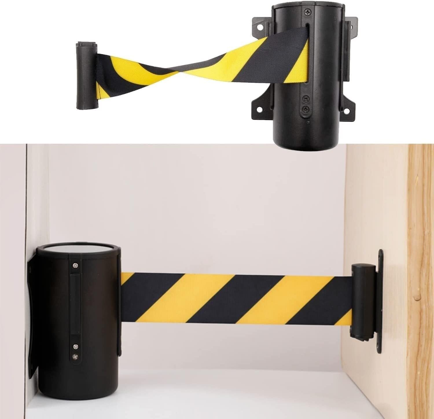 Aioneer Barrier Belt Queue Barrier Belt Retractable Wall Mount Ribbon Barriers For Crowd Control For Retail Stores, Airports, School For Museum, Factory, Cinema-2M