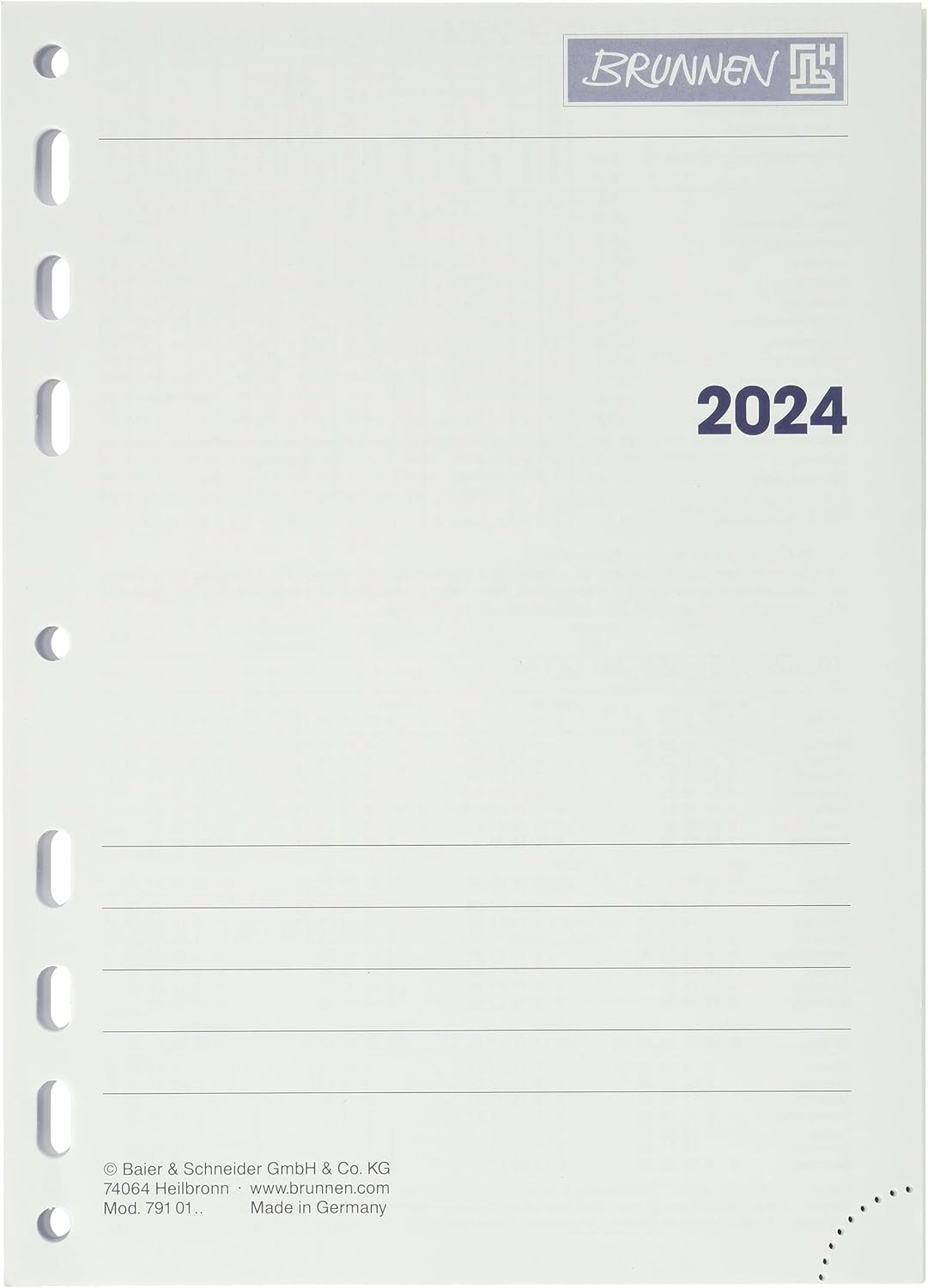 BRUNNEN Business 2024 Weekly Calendar 2 Pages = 1 Week A5 White