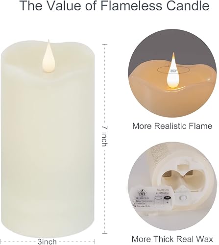Miniatura 2 de TECHLONG Velas sin llama con temporizador remoto velas 3D de llama parpadeante que funcionan con pilas que duran más de 1000 horas velas LED