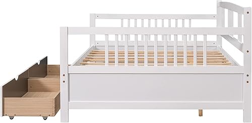 Miniatura 120 de Merax Sofá cama individual con listones de madera, soporte moderno sofá cama con rieles, tamaño individual, blanco marfil Marfil blanco,Espresso