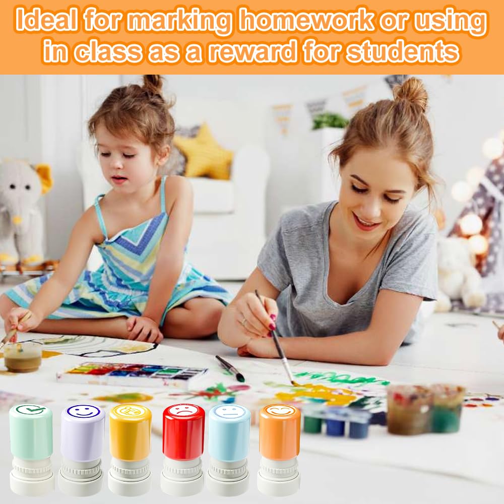 SKIKHN Tampons Enseignants Français, 6PCS Tampon Maîtresse D'École