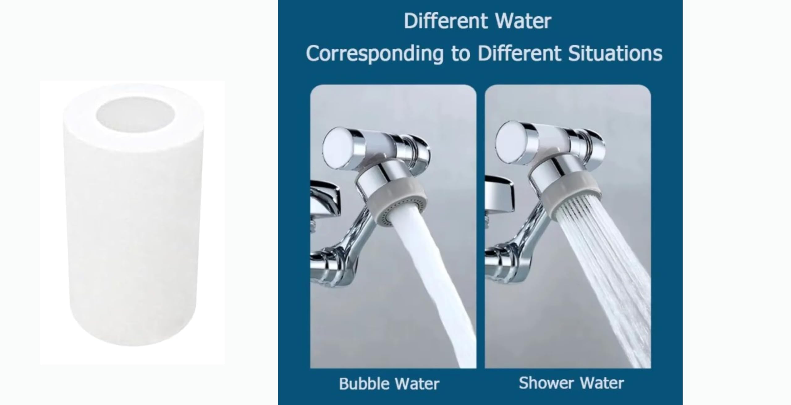 3 Stück Wasserhahnverlängerung, 1 ​ 080° drehbarer Wasserhahnverlängerer aus Kupfer, 2 Modi, 360° schwenkbarer Wasserhahn-Belüfter, Extender für Badezimmer, Küche, Spüle, K Trends. (mit 24 Filtern)