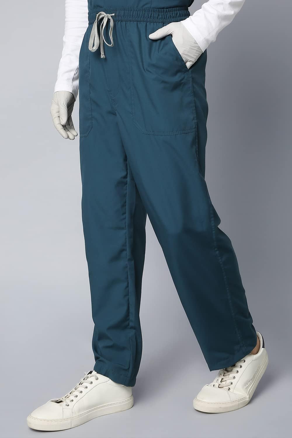 Spancare Men's V Neck Active Scrub Suit | 5 Pockets Medical Scrub Top & Bottom, Half Sleeves, Uniform for Doctors, Nurses and Dentists Perfect Fit (XXL)
