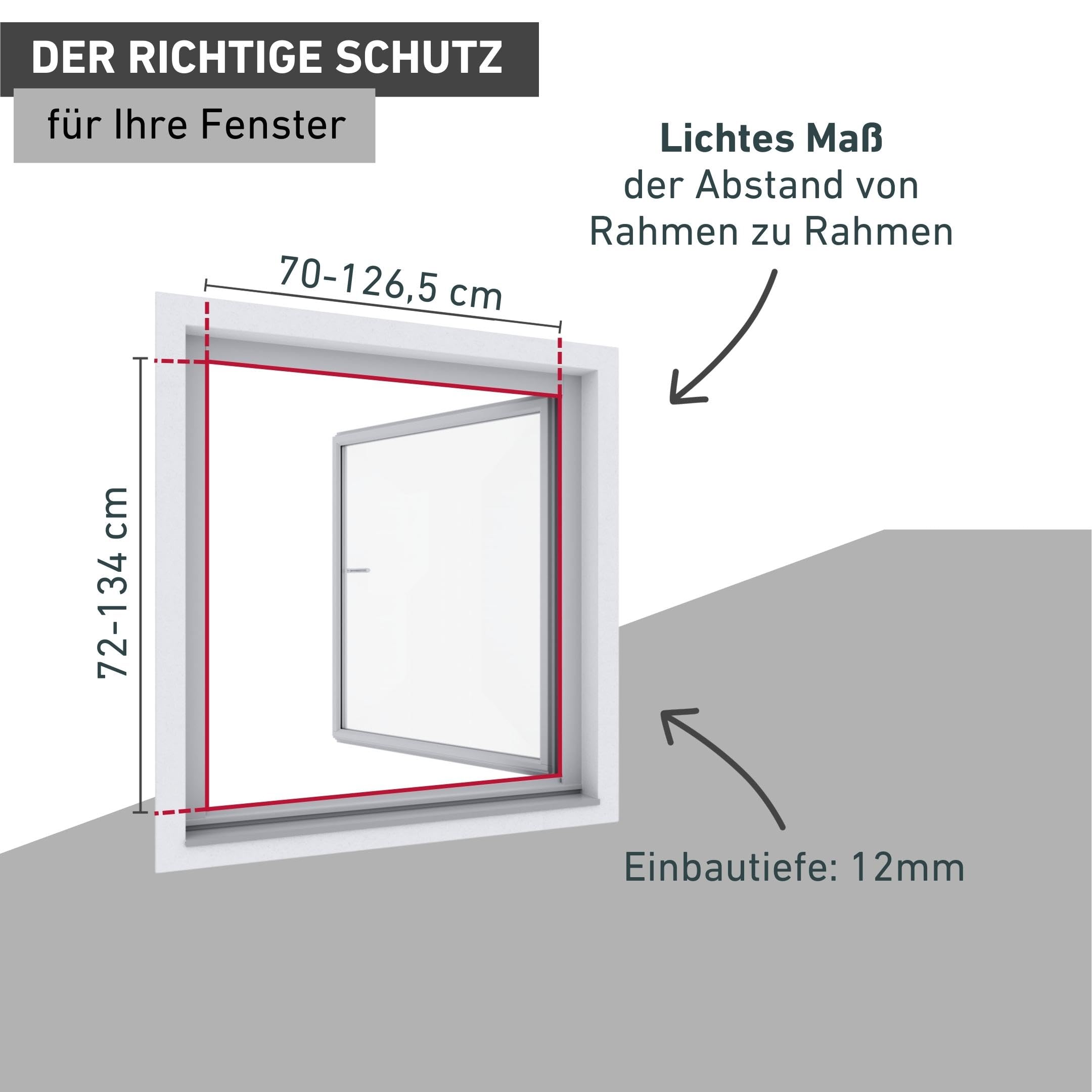Windhager Insektenschutz | Spannrahmen Fenster teleskopierbar 130 x 140 cm | Fliegengitter mit Rahmen, Fenstergitter ohne Bohren, Rahmen-Fenster | Stabiler Aluminium-Rahmen | Weiß