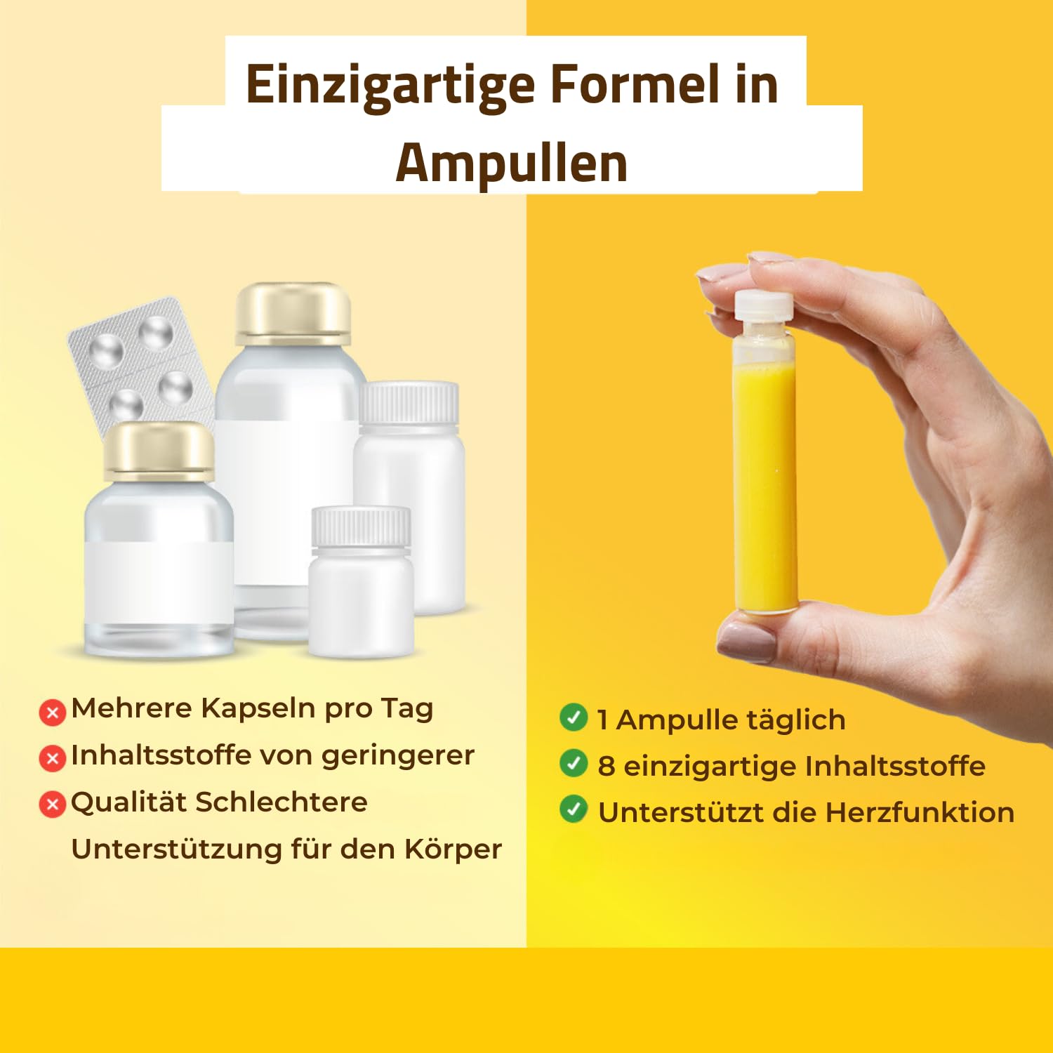 Medex Gelée Royale Cardio 2000 mg - Herz-Vitamine - Mit Gelee Royal, Q10, Vitaminen B1, D3, K2 & Propolis - Nahrungsergänzungsmittel - 10 Ampullen - 10 Tage
