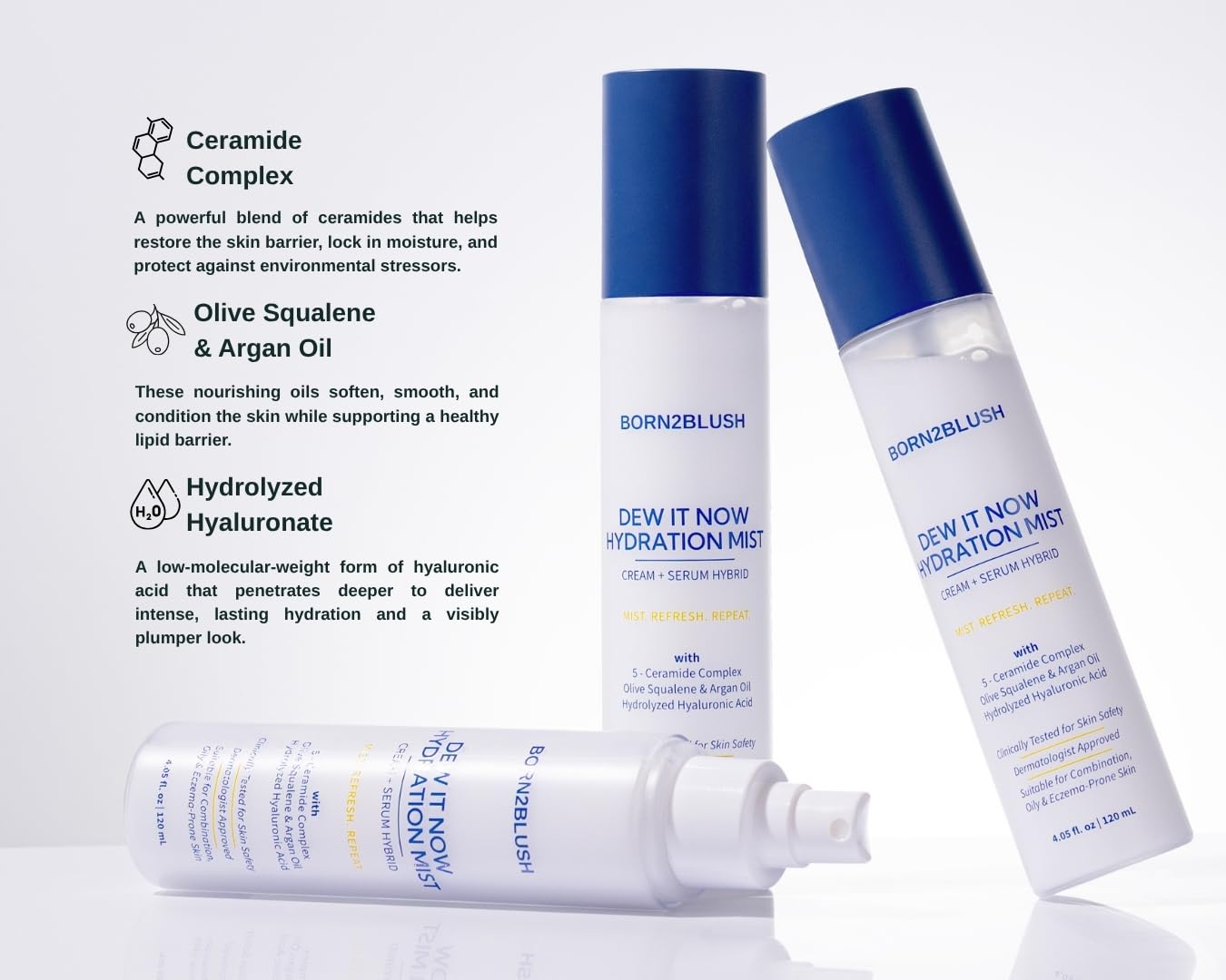 Dew It Now Hydration Mist | Hydrating Face Mist Toner Spray with 5-Ceramide Complex, Argan Oil & Squalane | Lightweight Barrier Repair Mist for Dewy, Glowy Skin | Sensitive Skin Safe | 120ml - Image 2