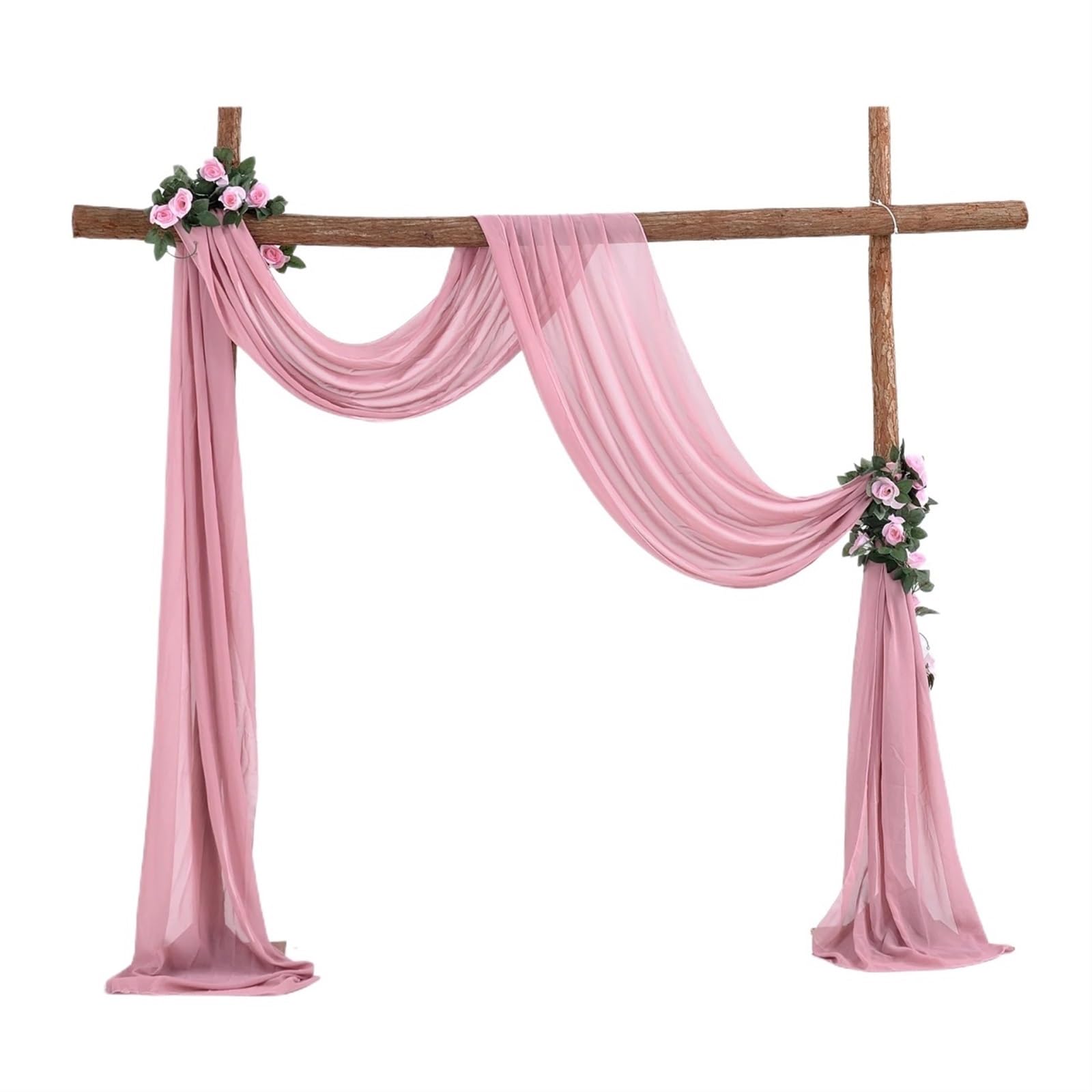 NDLHXKFRP Wedding Curtains Decorations, Wedding Arch Draping Fabric Tulle Chiffon Sheer Drape Curtain Multicolor 70x550cm(Pink)