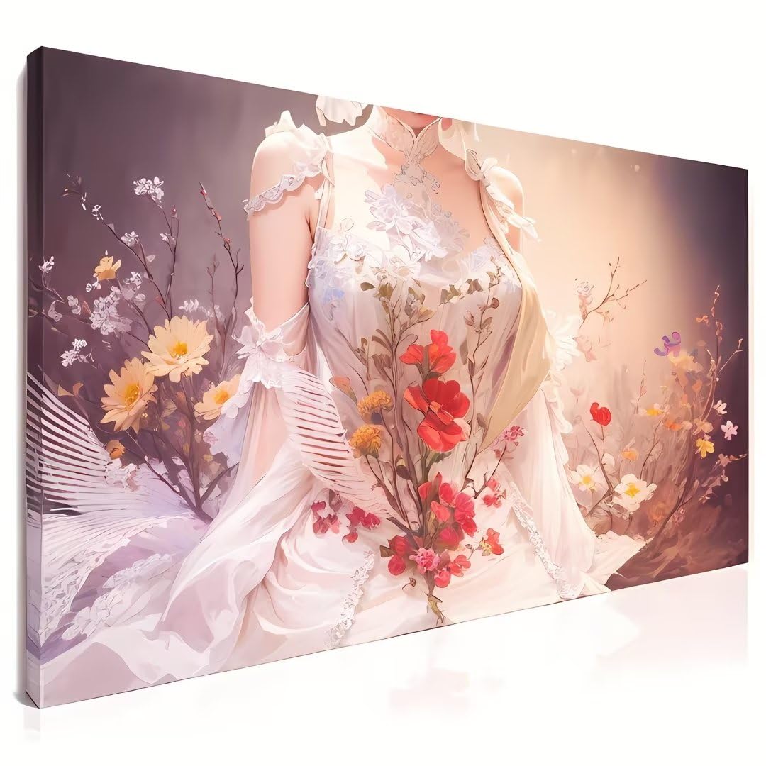 Kit Diamond Painting complet femme fleur 80x160 cm pour adultes et débutants