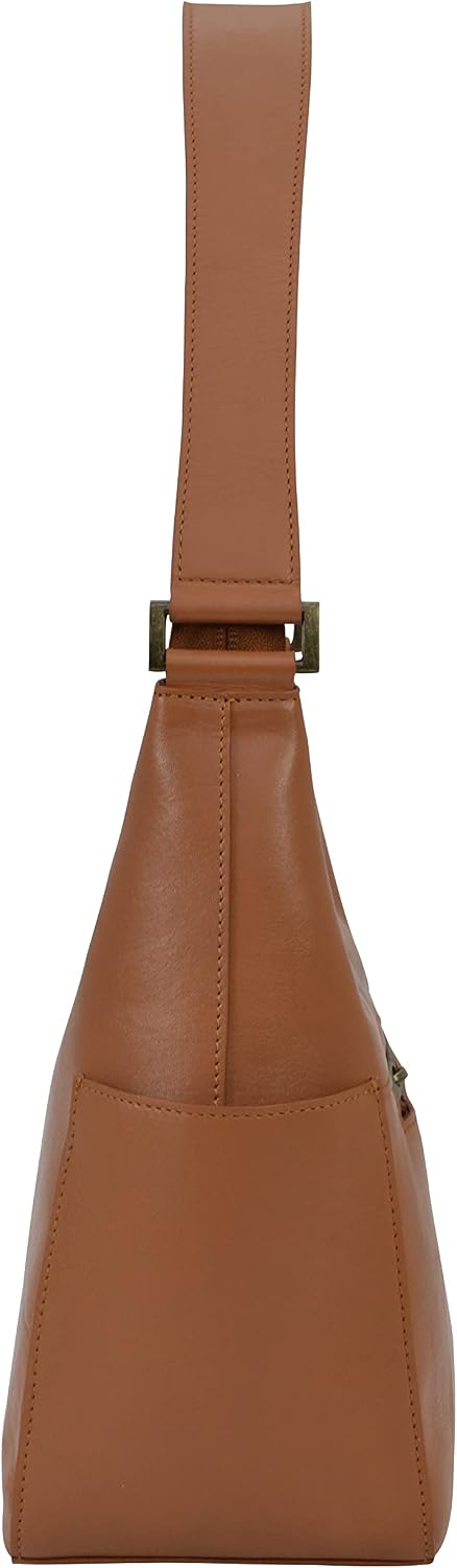 Anuschka Women's Original Hand-Painted Genuine Vegetable Tanned Leather Classic Hobo With Side Pockets