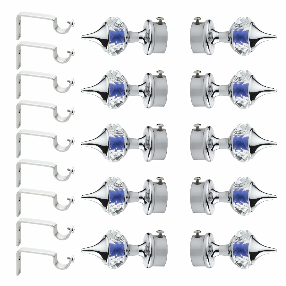 GLOXY ENTERPRISE Aluminium Single Diamond Curtain Brackets – Dark Blue Parda Holders with Support Fittings, 1-Inch Curtain Knobs for Door & Window, Set of 5 Pairs (10 Brackets) (B09339R6LW) Amazon Price History, Amazon Price Tracker