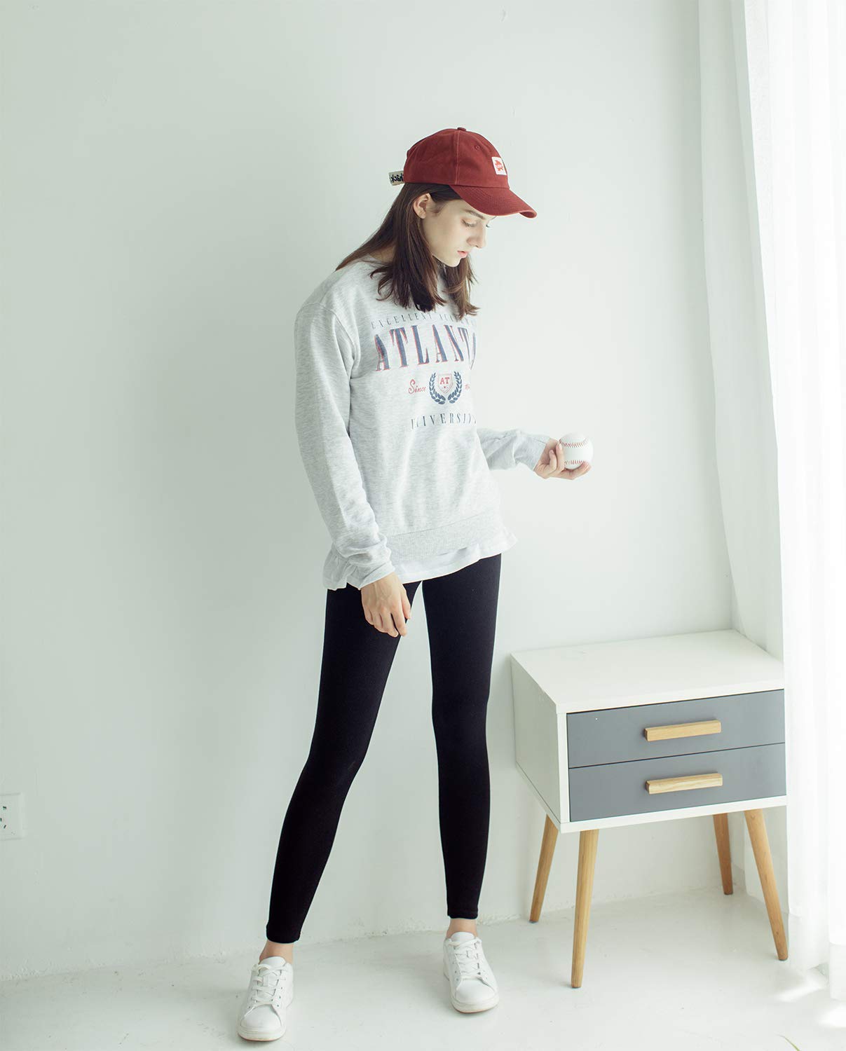 Leggings Damen Baumwolle Blickdichte Leggins Hose