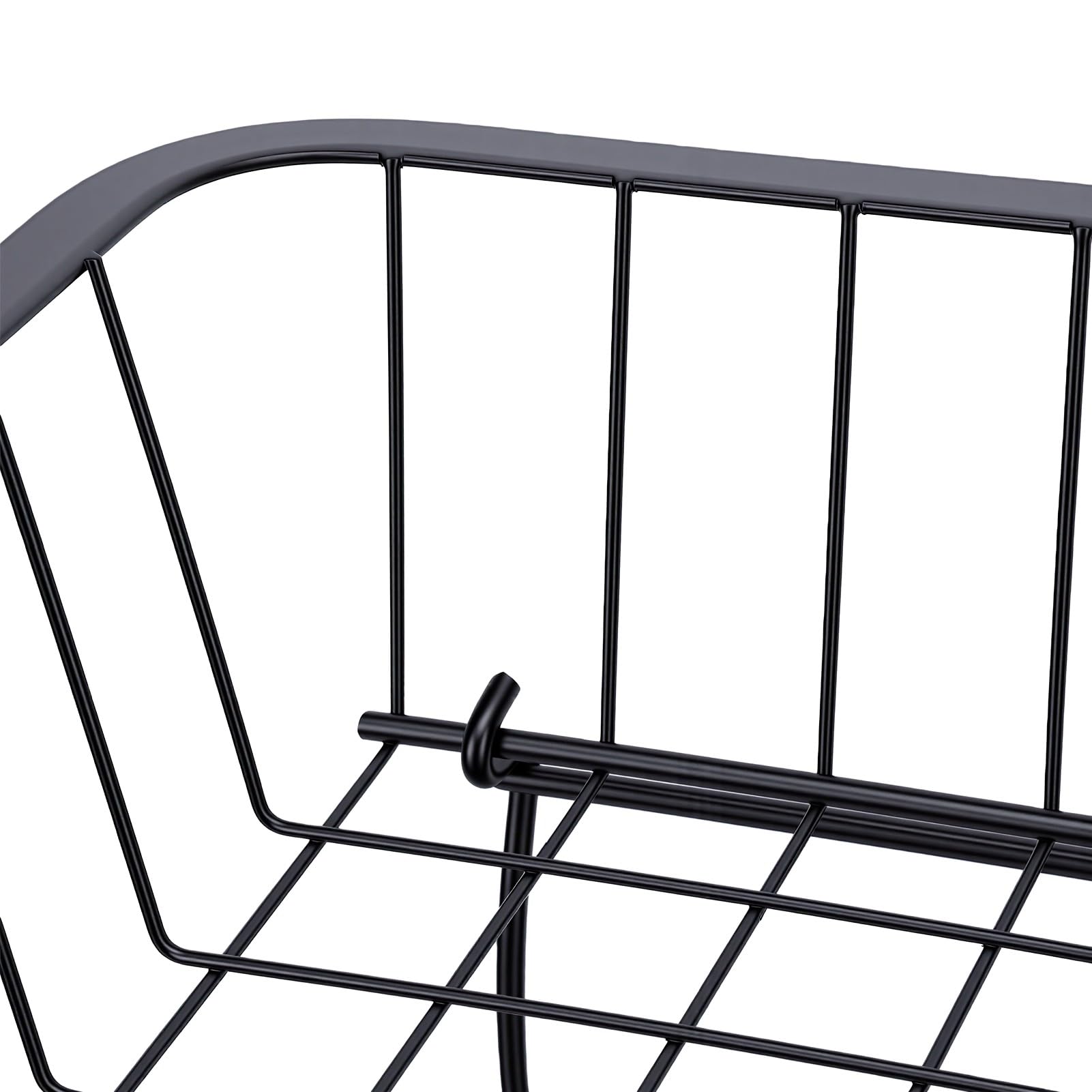 BRRNOO 3-poziomowy Wózek do Przechowywania Mobilny Wózek na Kosze na Owoce i Warzywa Kółkach Produkty Użytkowe Regał do Przechowywania Kosze Druciane z możliwością (BLACK)