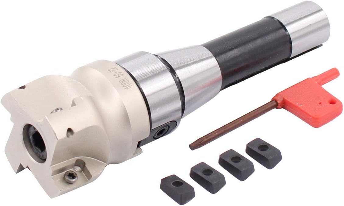 ApplianPar R8 FMB22 Shank Face Mill Arbor and 400R 50MM CNC End Milling Shell Cut with 4Pcs APMT1604 Carbide Inserts and T15 Wrench