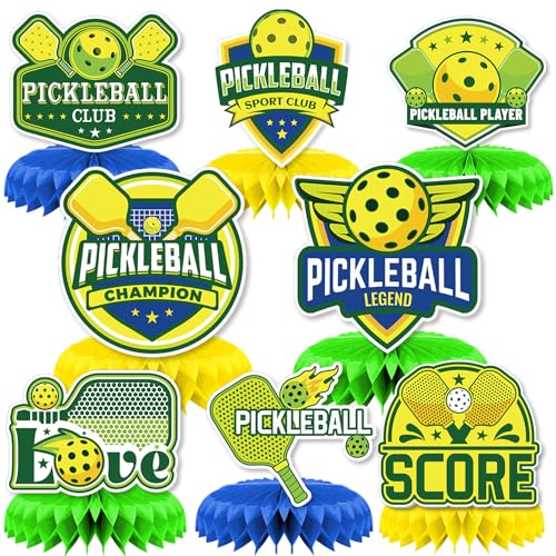 Rakuto Pickleball Party Table Decoration - Pickleball Theme Honeycomb Centerpieces Decorations Pickleball Birthday Party Decor Pickleball Sports Party Double Sided Decorations Men Women
