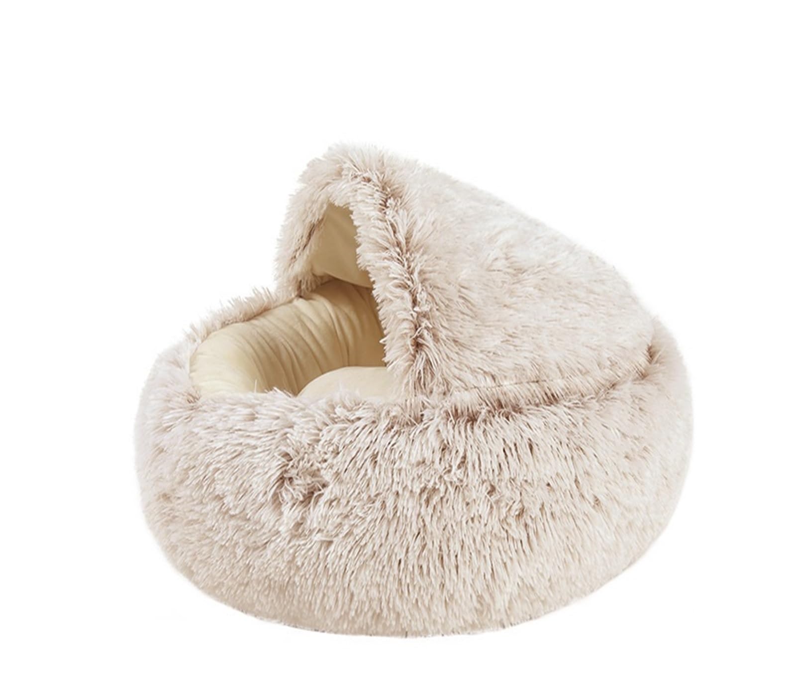 Lit pour chat d'intérieur contre le froid : tapis rond en peluche douce antidérapant