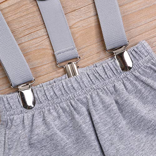 Grnshts Baby Boy Funny First Birthday Clothes Infant Boy Bow Tie Romper Bodysuit Cake Smash Outfits (A Gray, 12-18 Months) #TOP5