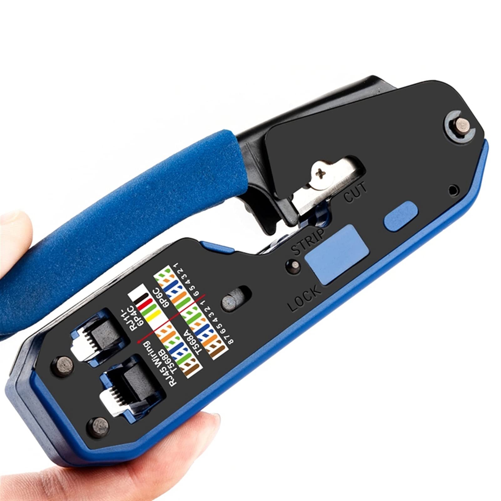 Crimpatrice RJ45 Tool Network Crimper Cable Stripping PLier Stripper per RJ45 Cat6 Cat5e Cat5 RJ11 Connettore RJ12(A2)