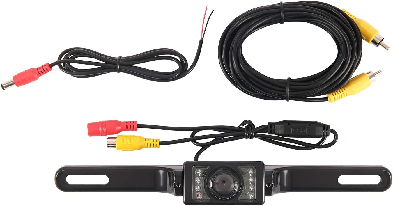 HDE High-Definition Rear-View License Plate Back Up and Parallel Parking Camera Universal Waterproof Color and Night Vision