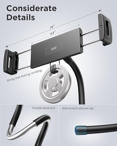 Miniatura 5 de SAIJI Soporte para iPad, soporte ergonómico ajustable para cama, soporte Kindle para leer en la cama, apto para tableta, teléfono, Kindle, monitor