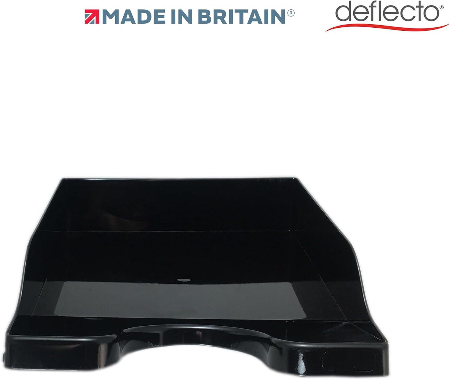Deflecto A4 Self Stacking Antimicrobial Letter Tray in Classic Black - Letter Tray Organiser - A4 Paper Tray Organiser - Letter Holder - Letter Organiser storages - Desk Trays - CP130STBLK
