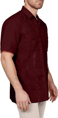 Miniatura 2 de NE PEOPLE - Camisas de manga corta con botones estilo guayabera cubana para hombre, tallas S a 4XL
