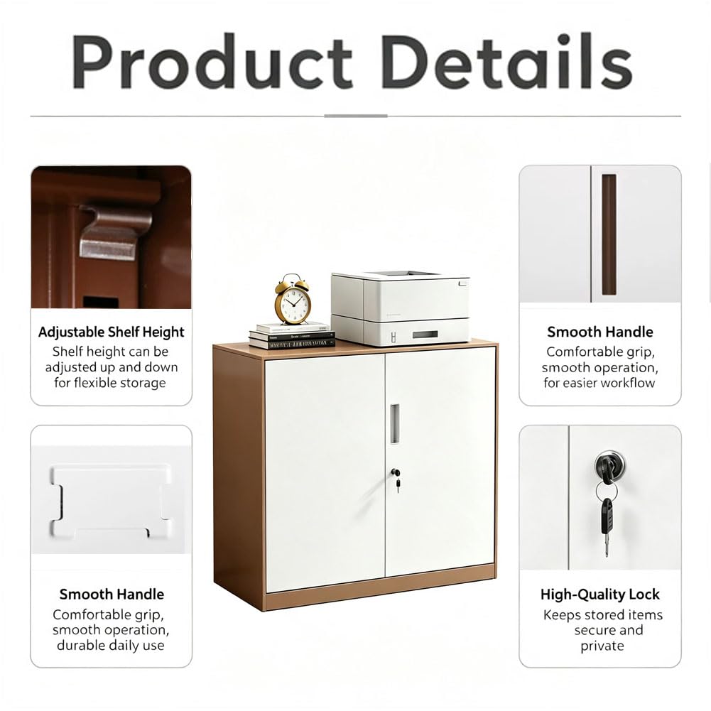 Aktenschrank Metall, Ordnerschrank Großer Stauraum White 109cm
