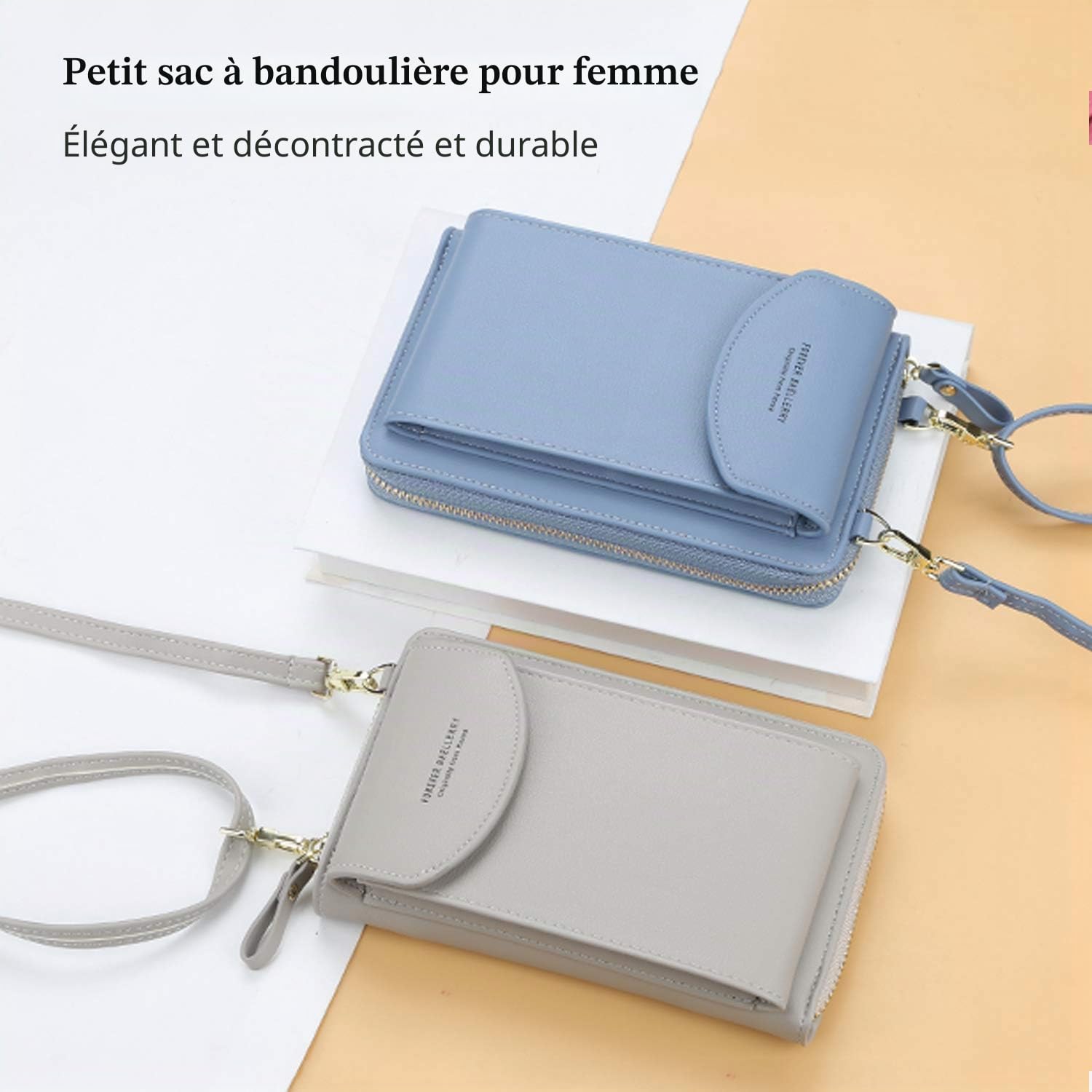FANDARE Mode Sac Bandoulière Sacoche Portefeuille Léger pour téléphone Portable Crossbody Bag Sac d'épaule Femmes pour Fille Achats Fête École Voyage Cartable Pochette Étanche PU