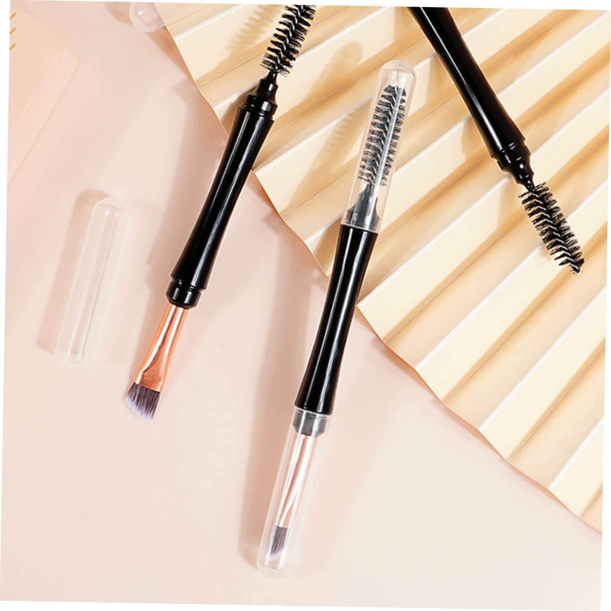 Didiseaon Professional Makeup Tools 10-piece Eyebrow Brush Set Dual Tip Makeup Brushes Portable for Family Travel Business Trips