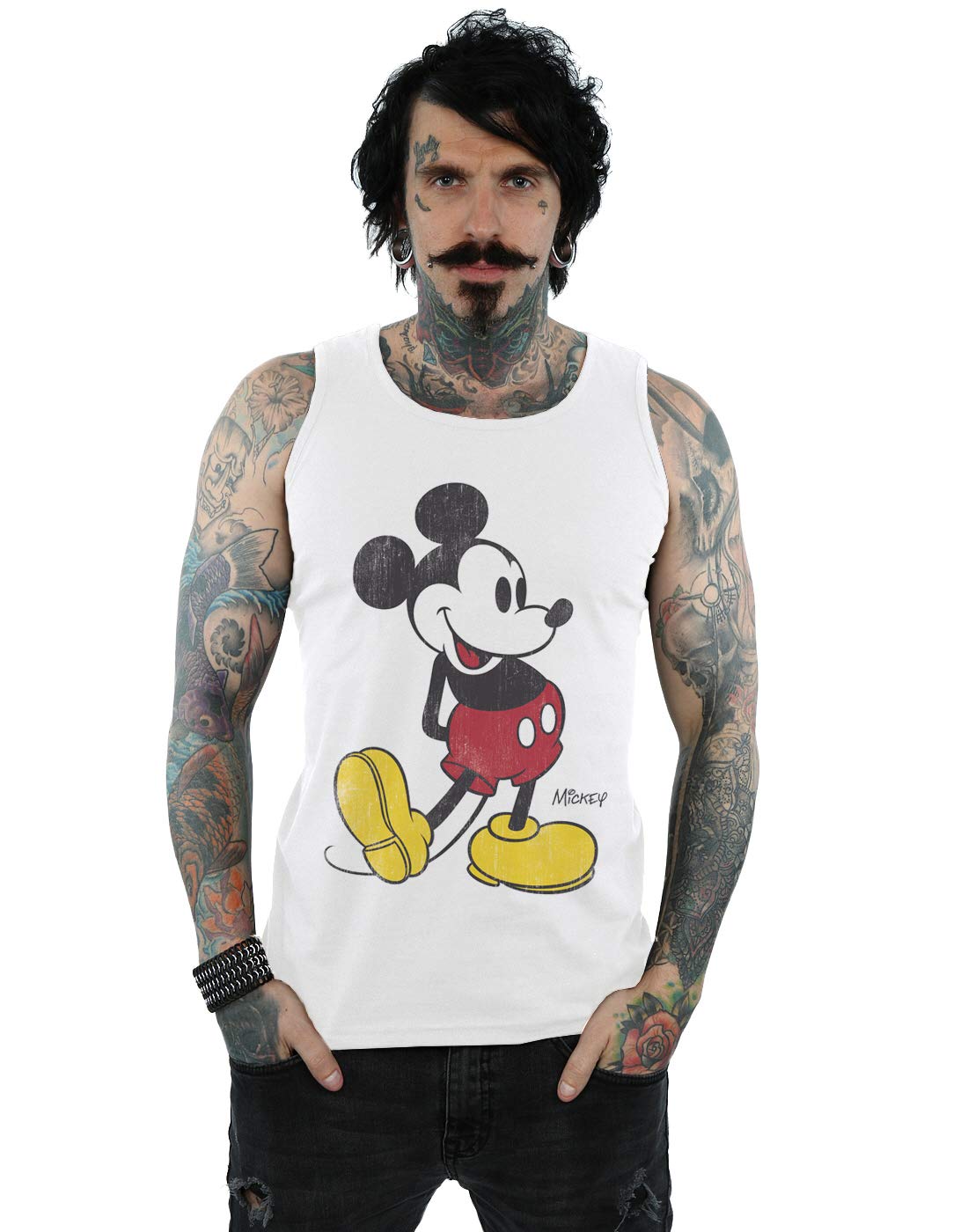 Disney Men's Mickey Mouse Classic Kick Vest XX-Large White