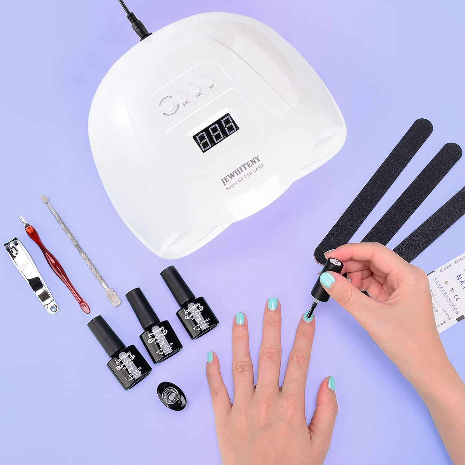 UV LED Gel Nail Lamp, 90W Nail Dryer LED Nail Light for Gel Polish-4 Timers Professional Upgraded Curing Lamp Nail Art Accessories, Dual Curing Gel Toe Nails,White