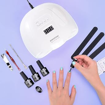 UV LED Gel Nail Lamp, 90W Nail Dryer LED Nail Light for Gel Polish-4 Timers Professional Upgraded Curing Lamp Nail Art Accessories, Dual Curing Gel Toe Nails,White | 4 Timers Professional Upgraded Lamp Nail Art Accessories, For Fingernails & Toenails, White