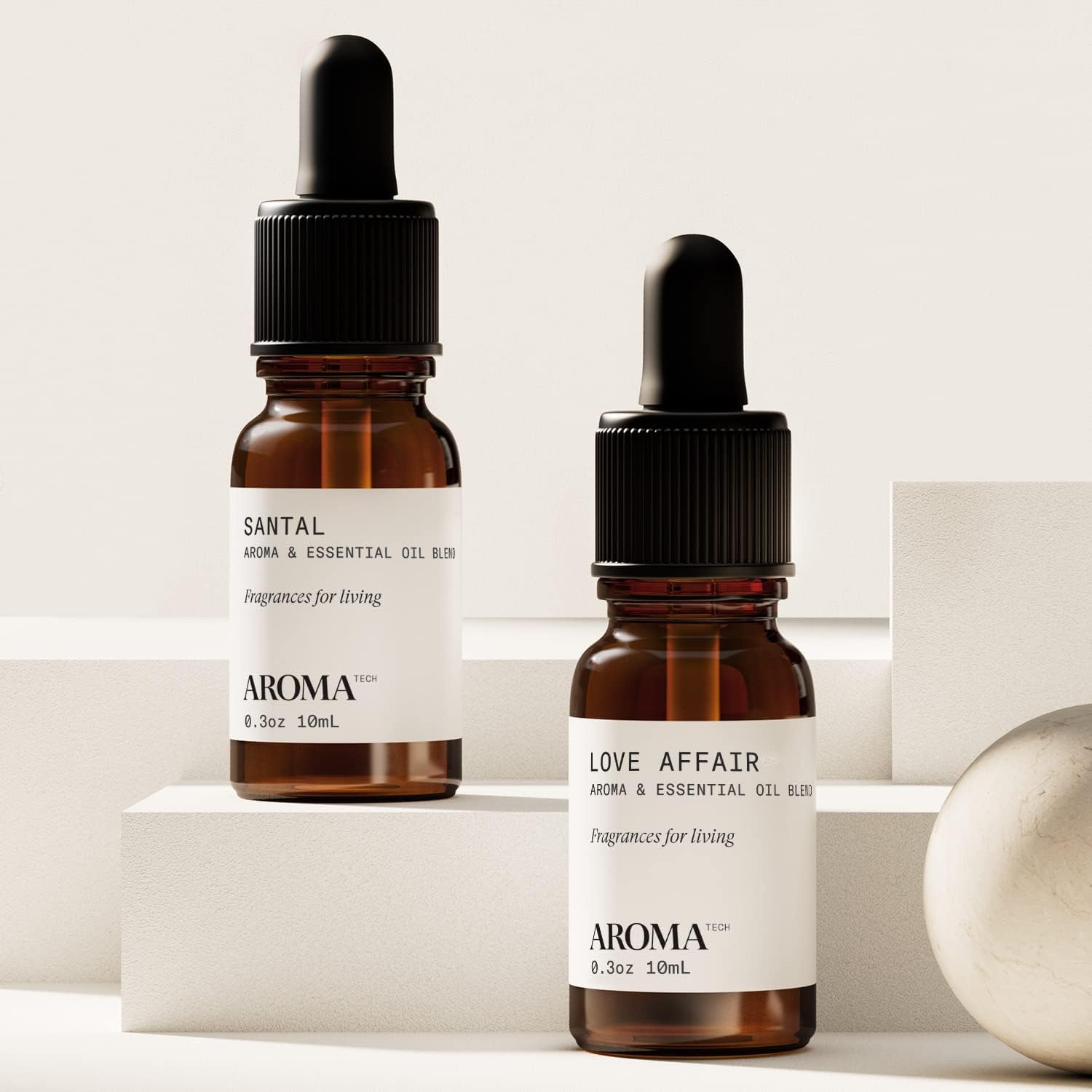 AromaTech Santal & Love Affair Set | Aroma Diffuser Essential Oils Blend of Santal Cardamom, Papyrus, Musk | Love Affair Jasmin, Saffron, Cedar, Ambergris - 10 Milliliter - Image 5