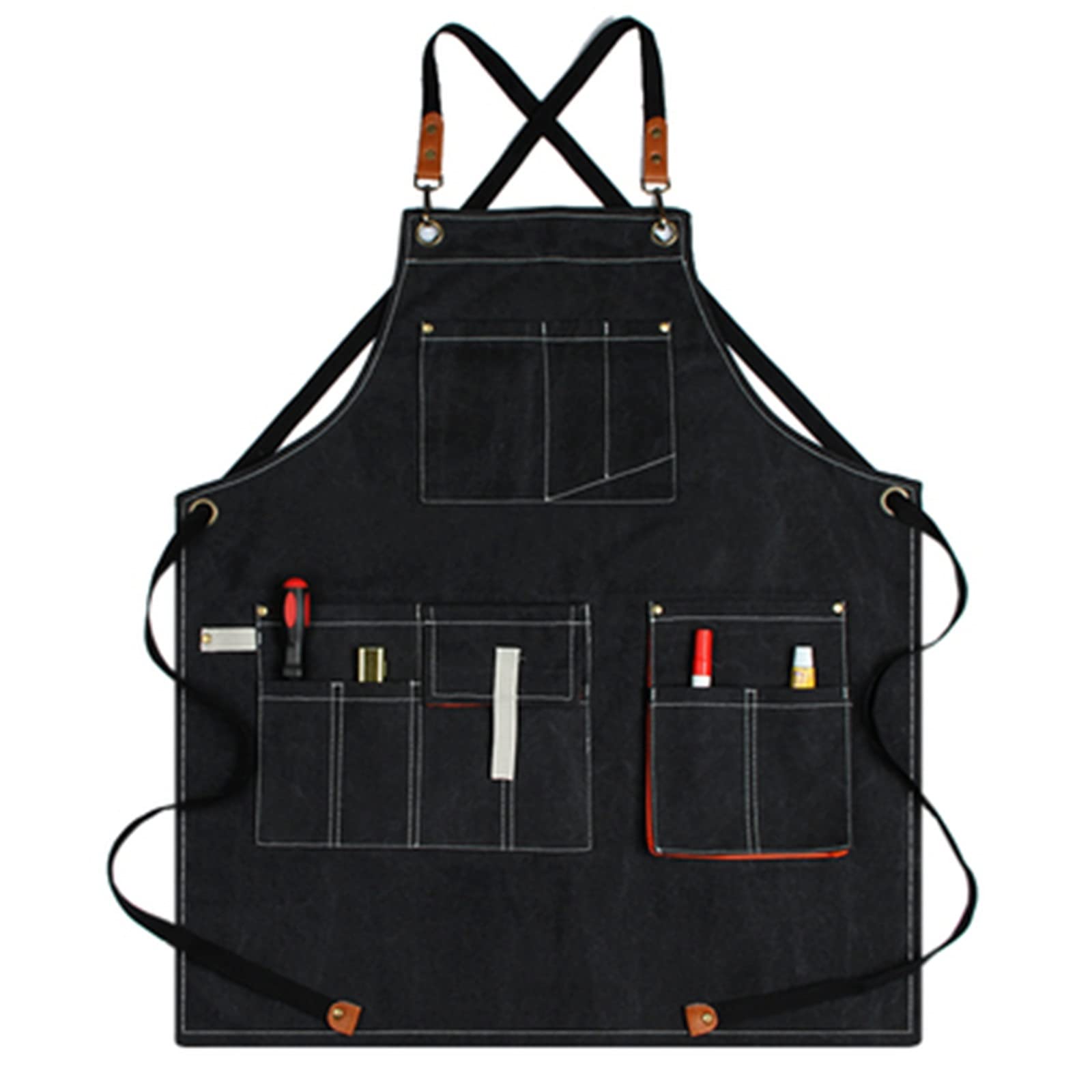 Werkzeuge Schürze Herren Verdickte Gartenarbeit Friseur Werkzeug Schürze Schürze for Männer Frauen(Black)