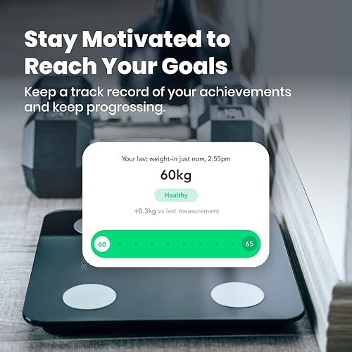 Miniatura 5 de NOERDEN - Báscula corporal inteligente Minimi - Báscula para peso corporal con tecnología Step-On, Bluetooth, pantalla LED, vidrio templado,