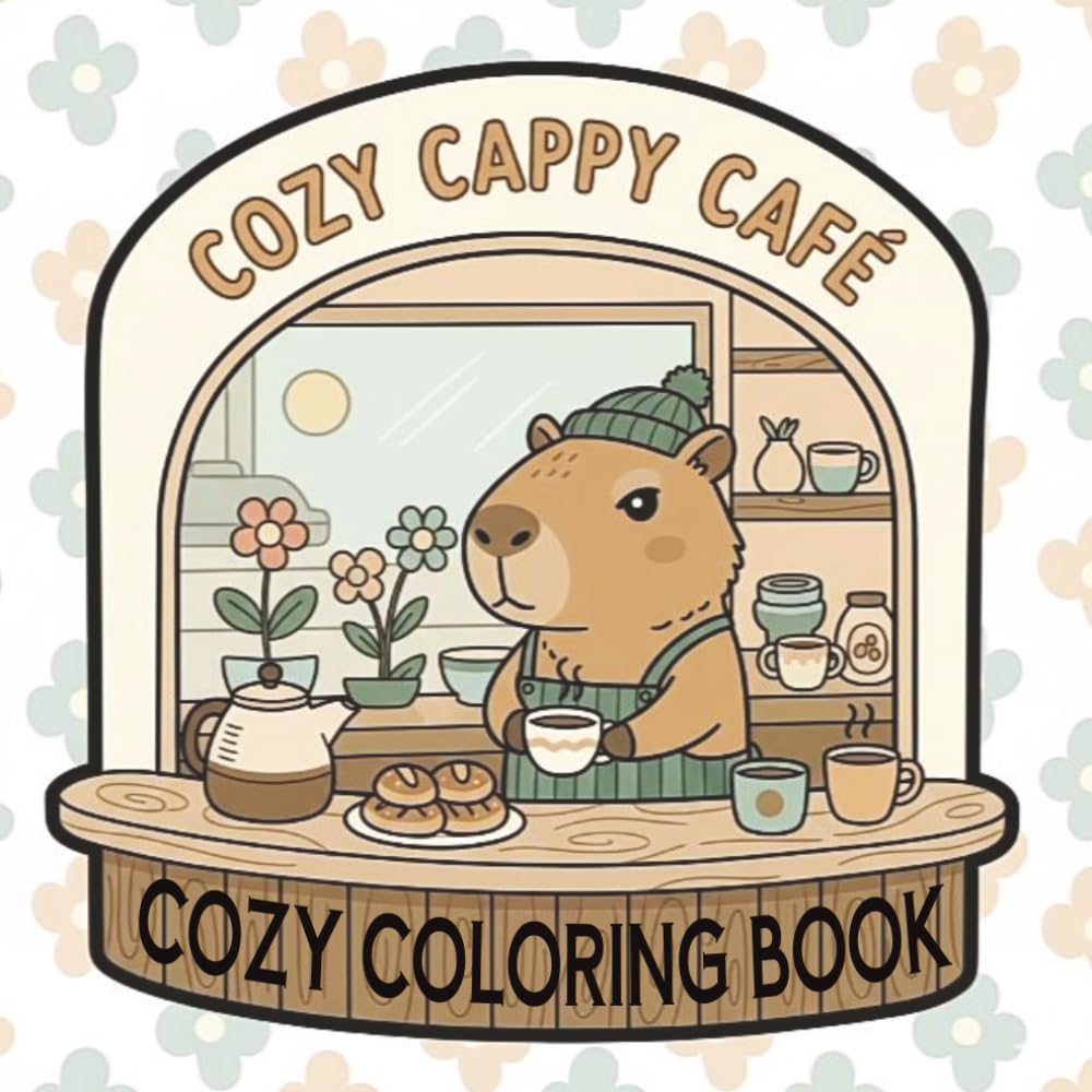 Cozy Cappy Cafe: Cozy Coloring Book for Adults and Teens and Kids, Hygge Designs, Bold and Easy Cute Designs, Capybara Coloring Book (Cozy Cappy Adventures)