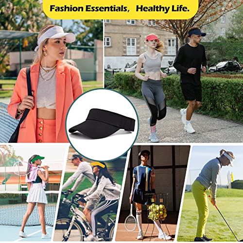 Zando Sun Hat Womens Visor Sun Visors For Women Hats For Women Men Adjustable Sports Visor Unisex Baseball Cap For Women Uv Protection Hat Cotton Biking Visor For Men Yellow Visor Hat #TOP5