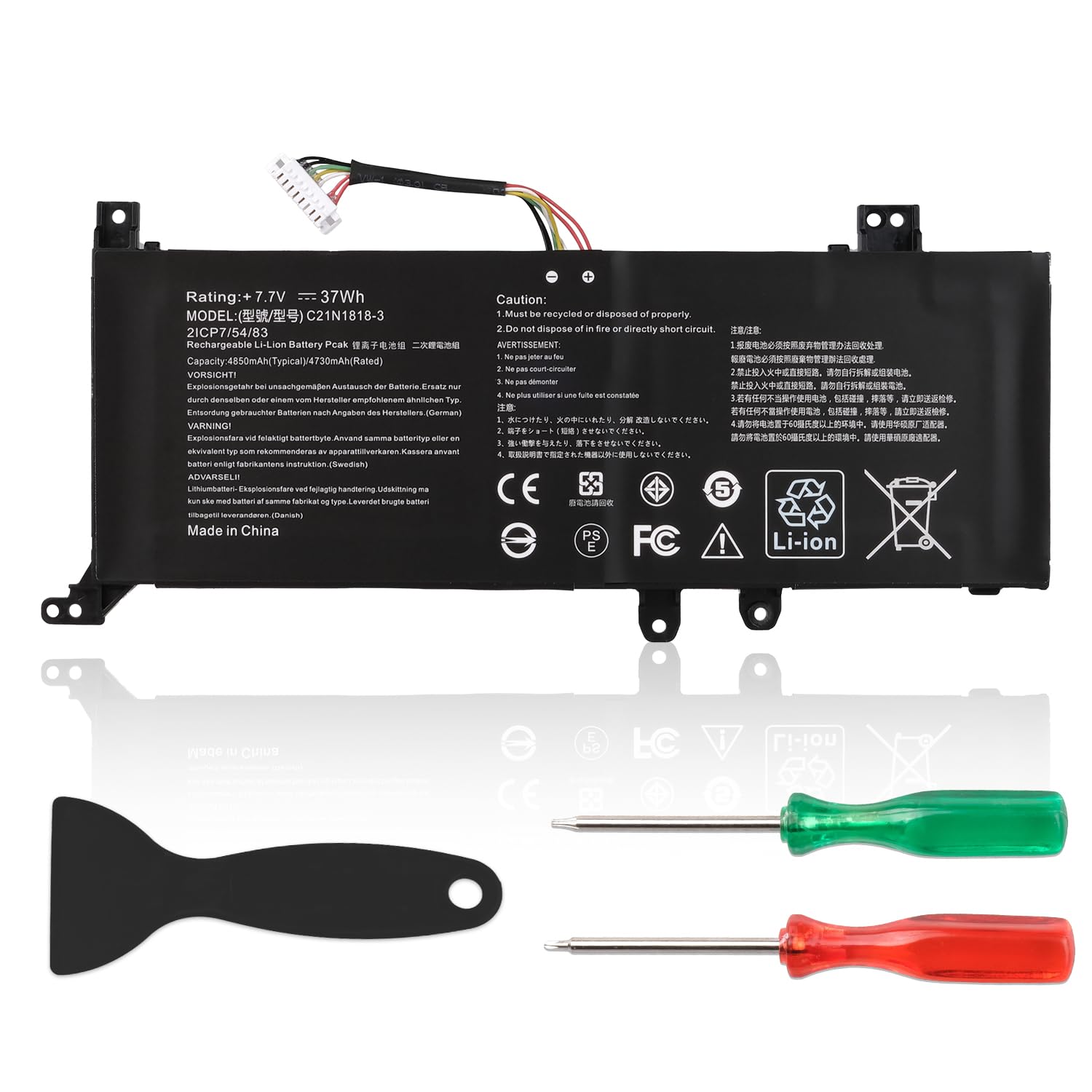 B21N1818-3 C21N1818 Batteria Compatibile con Asus VivoBook A509 D509 F509 M509 X509 A409 D409 F409 X409 F509M F509MA X509MA X509DA X509BA X509F X509FA X509FB X509FJ Serie, B21N1818