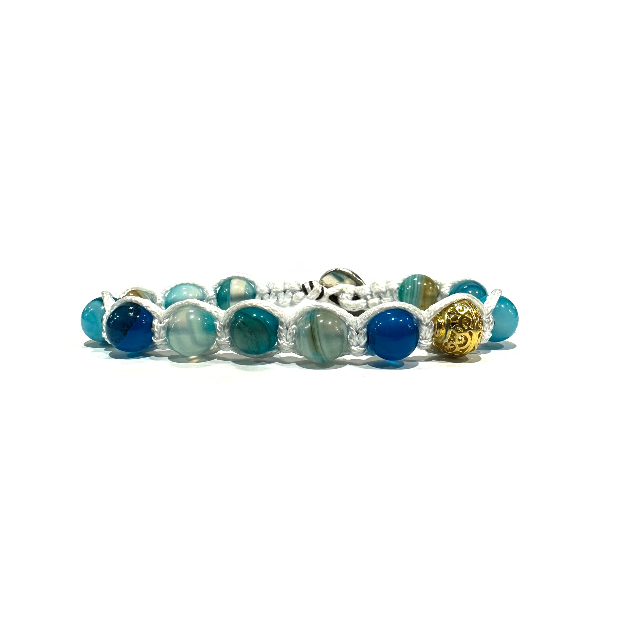 Samsara Bracciale Kailash Tibetano Buddista - Bracciale Spirituale Benessere Mente e Corpo - Filo in cotone cerato Bianco