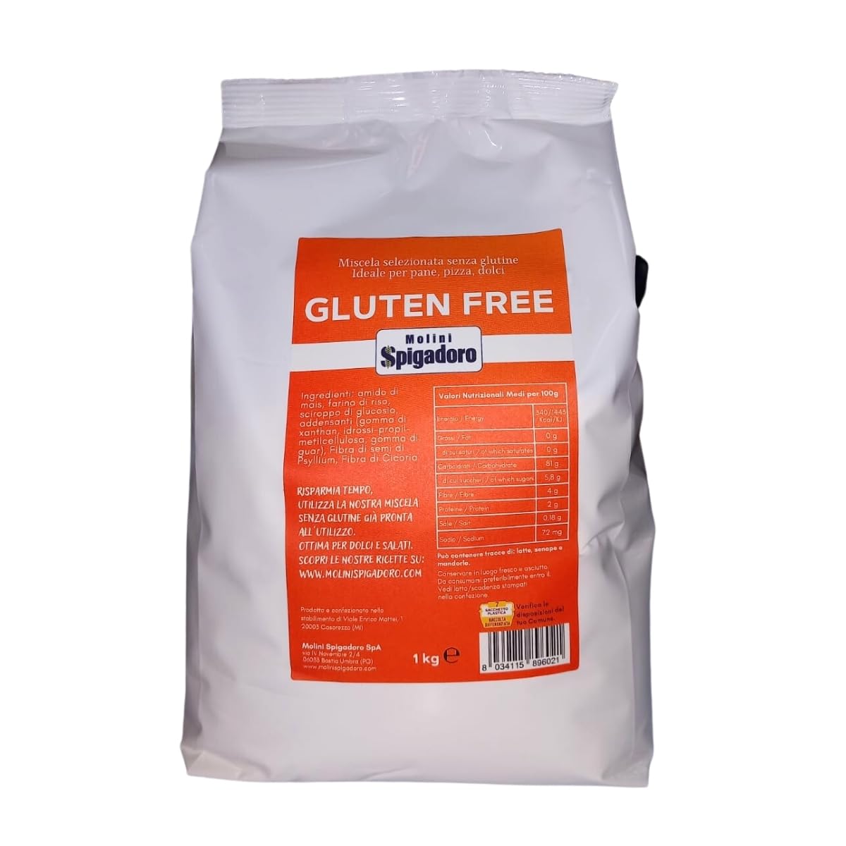Molini Spigadoro Mix Gluten Free (6pezzi x 1kg) Ideale per la preparazione di impasti sia dolci che salati: per pane, pizza e pasticceria senza glutine